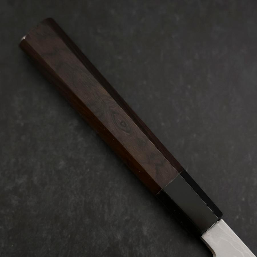 Yanagiba Blue Steel #1 Suminagashi Buffalo Ebony Handle With Sheath 330mm