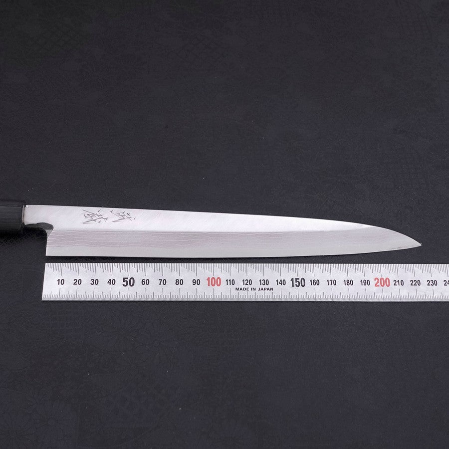 Yanagiba Blue Steel #2 Damascus Shitan Handle 240mm