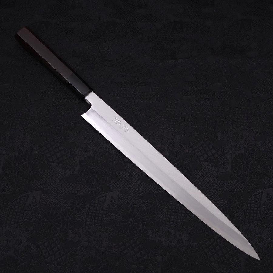 Yanagiba Blue Steel #2 Kasumi Buffalo Ebony Handle 300mm