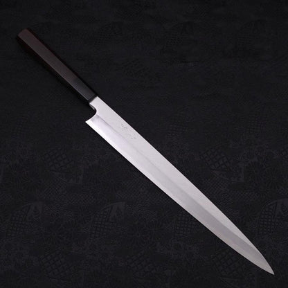 Yanagiba Blue Steel #2 Kasumi Buffalo Ebony Handle 300mm