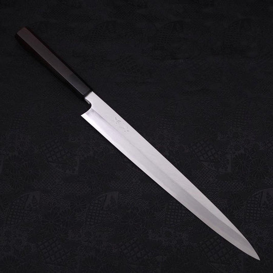 Yanagiba Blue Steel #2 Kasumi Buffalo Ebony Handle 300mm