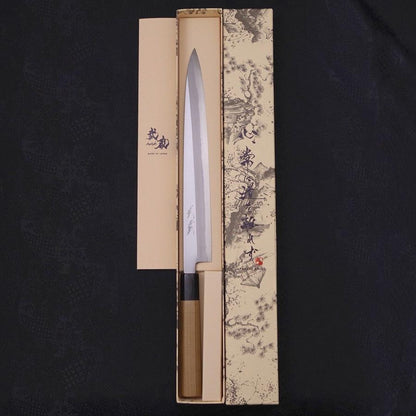 Yanagiba Blue Steel #2 Kasumi Buffalo Magnolia Handle 270mm