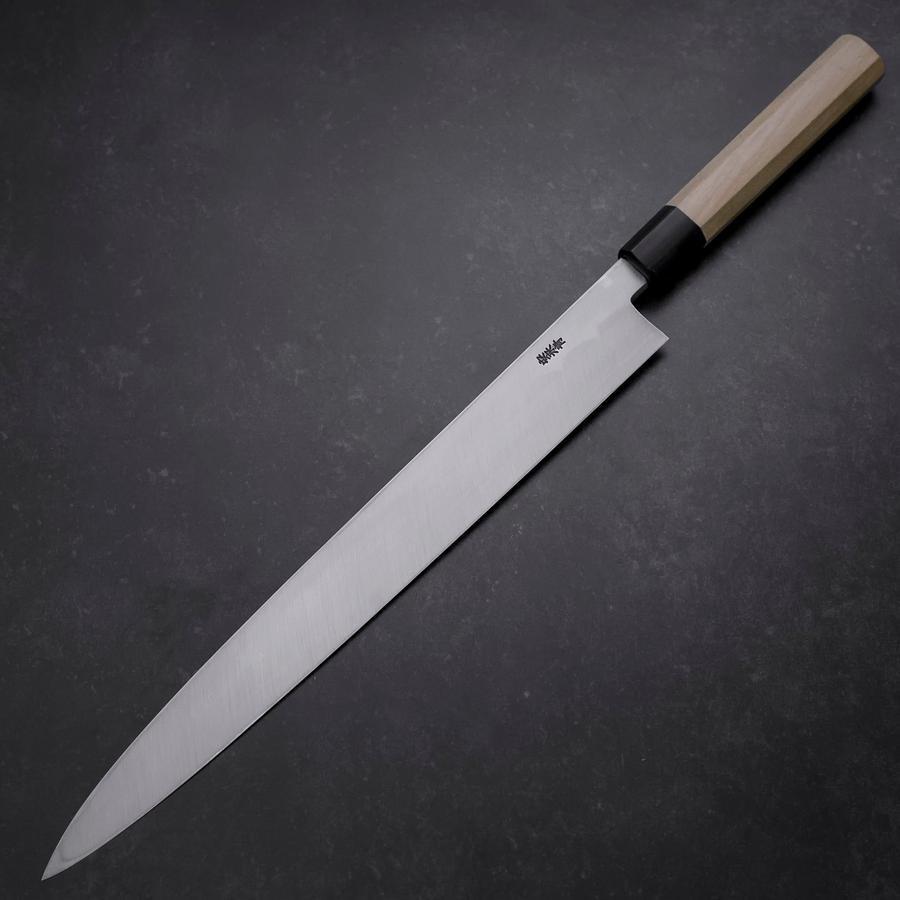 Yanagiba Blue Steel #2 Kasumi Buffalo Magnolia Handle 330mm