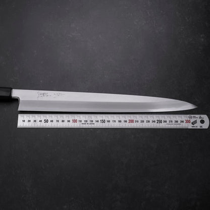 Yanagiba Blue Steel #2 Kasumi Buffalo Magnolia Handle 330mm