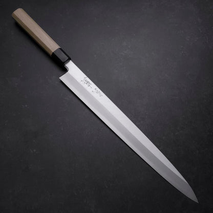 Yanagiba Blue Steel #2 Kasumi Buffalo Magnolia Handle 330mm