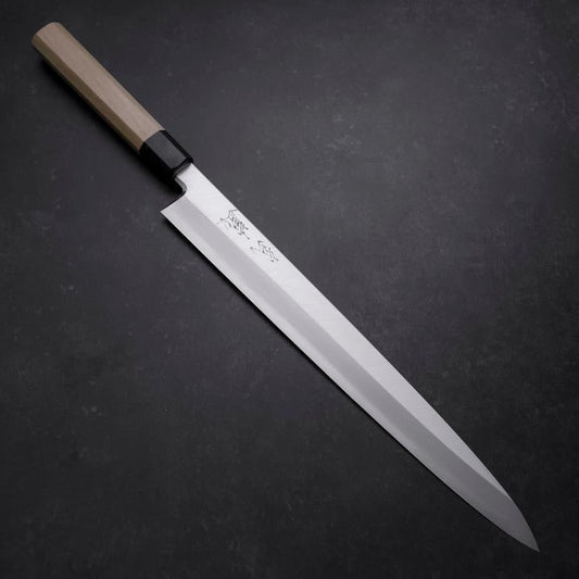 Yanagiba Blue Steel #2 Kasumi Buffalo Magnolia Handle 330mm