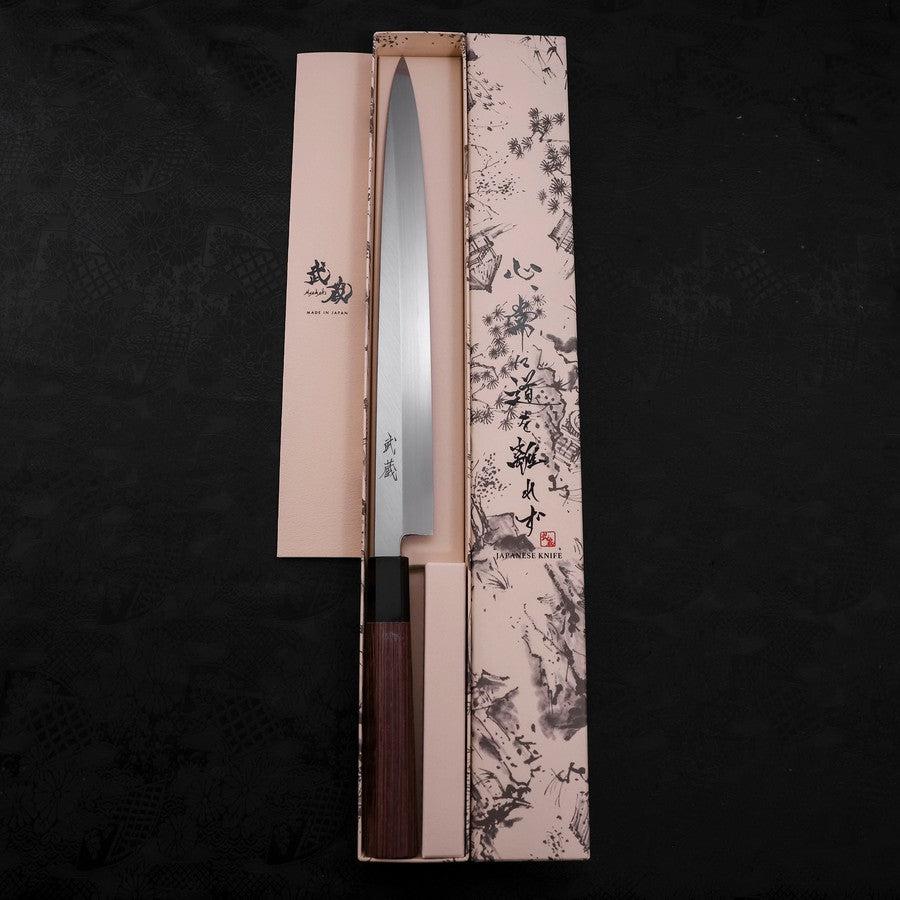 Yanagiba Blue Steel #2 Kasumi Buffalo Wenge Handle 300mm