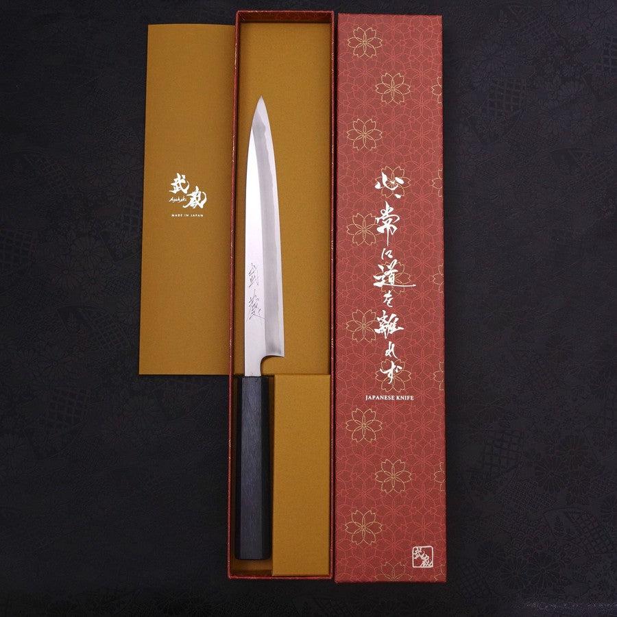 Yanagiba Blue Steel #2 Kasumi Dark-Blue Urushi Handle 210mm