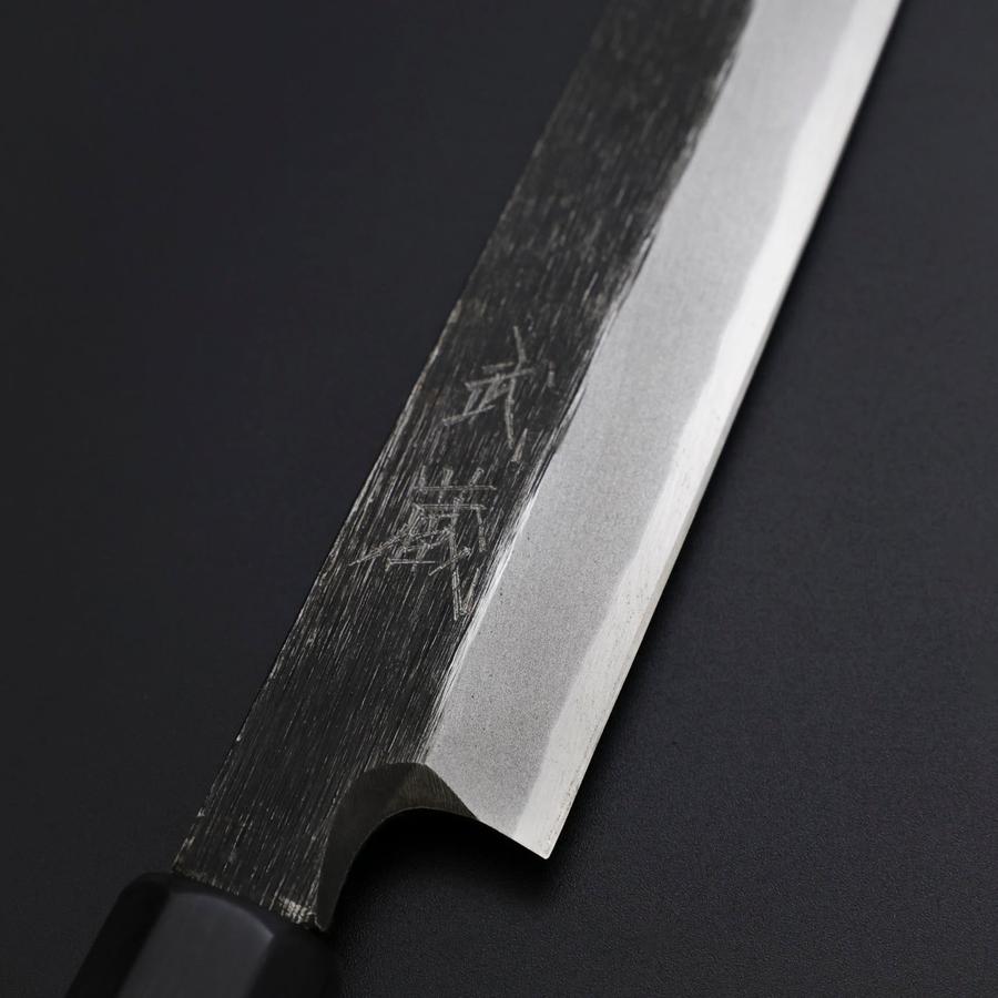 Yanagiba Blue Steel #2 Kurouchi Buffalo Ebony Handle 200mm