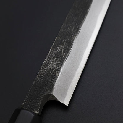 Yanagiba Blue Steel #2 Kurouchi Buffalo Ebony Handle 200mm