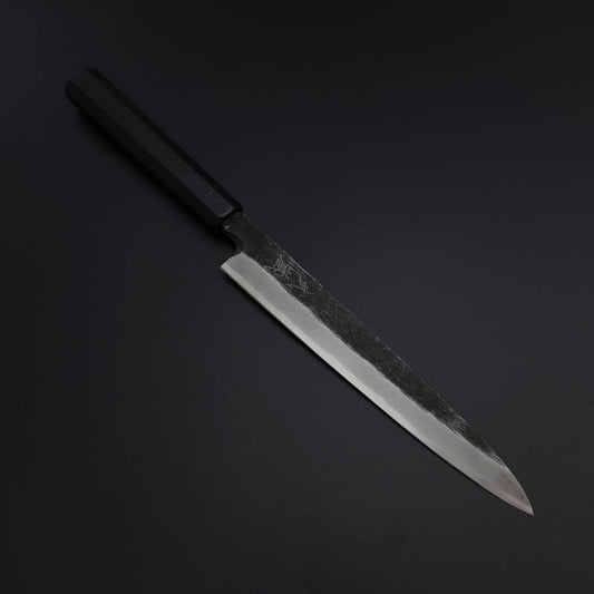 Yanagiba Blue Steel #2 Kurouchi Buffalo Ebony Handle 200mm