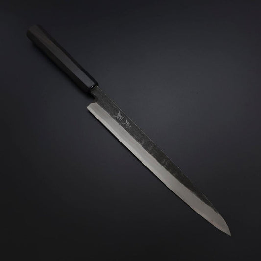 Yanagiba Blue Steel #2 Kurouchi Buffalo Ebony Handle 260mm