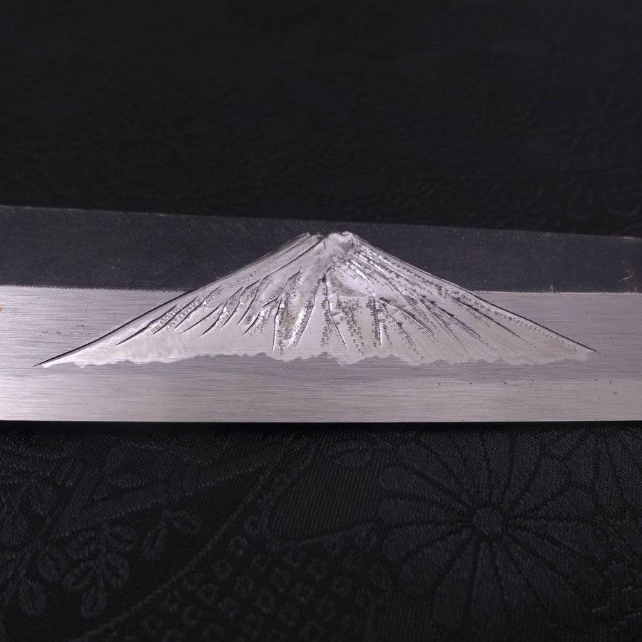 Yanagiba Blue Steel #2 Kurouchi Chokin Sakura-Fuji Buffalo Ebony Handle 270mm