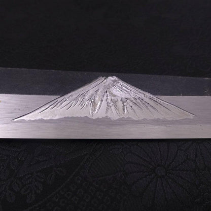 Yanagiba Blue Steel #2 Kurouchi Chokin Sakura-Fuji Buffalo Ebony Handle 270mm