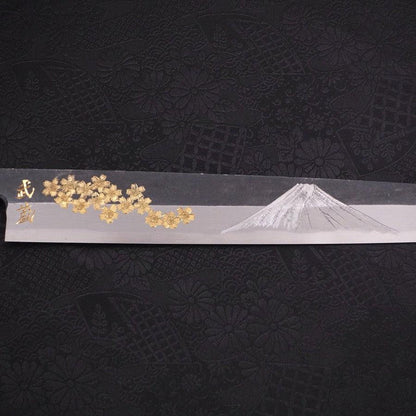 Yanagiba Blue Steel #2 Kurouchi Chokin Sakura-Fuji Buffalo Ebony Handle 300mm