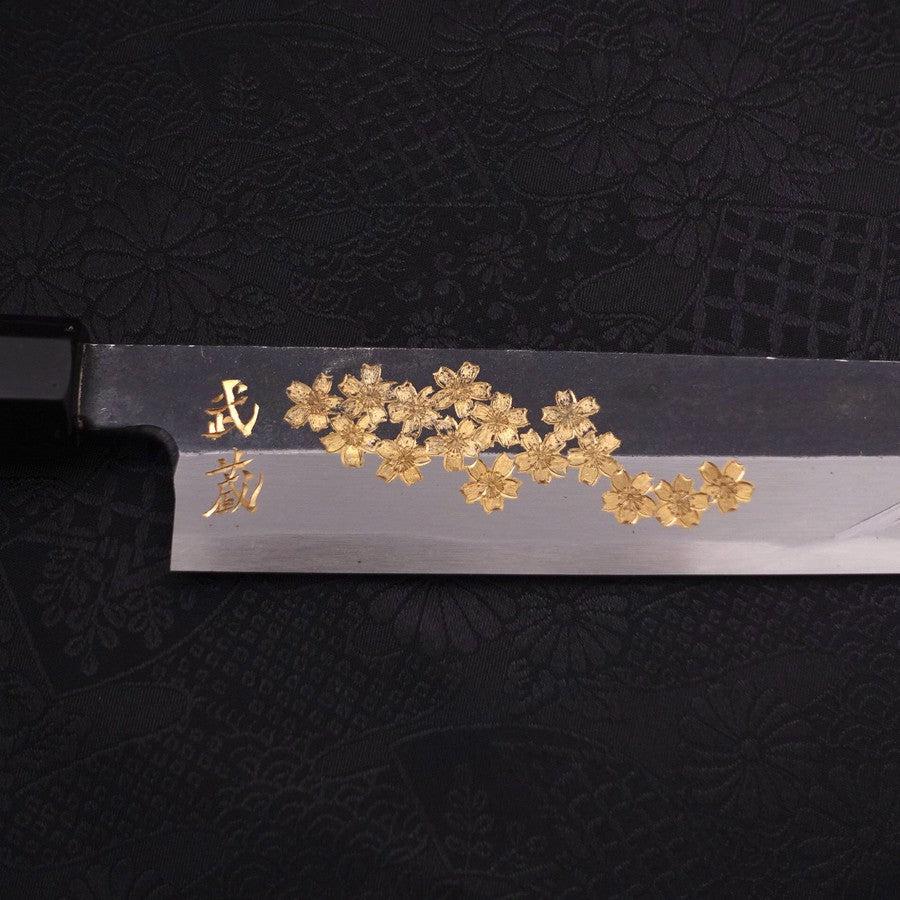 Yanagiba Blue Steel #2 Kurouchi Chokin Sakura-Fuji Buffalo Ebony Handle 300mm