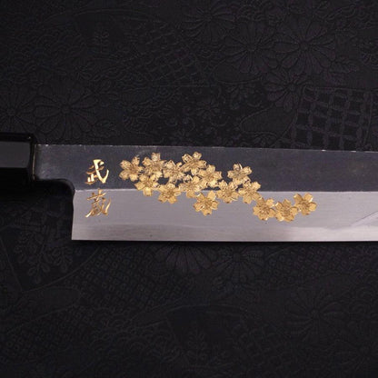 Yanagiba Blue Steel #2 Kurouchi Chokin Sakura-Fuji Buffalo Ebony Handle 300mm