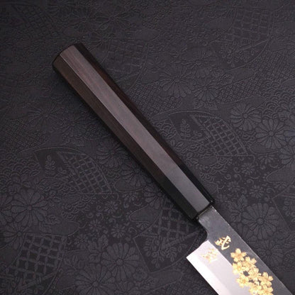 Yanagiba Blue Steel #2 Kurouchi Chokin Sakura-Fuji Buffalo Ebony Handle 300mm