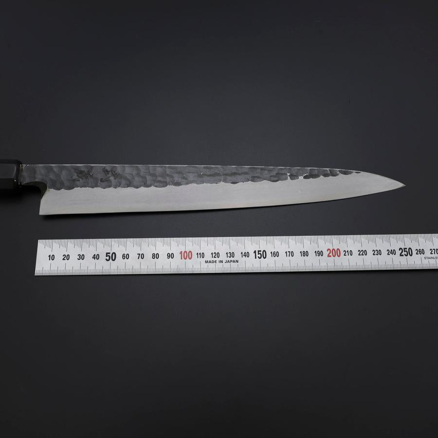 Yanagiba Blue Steel #2 Kurouchi Tsuchime Buffalo Ebony Handle 260mm