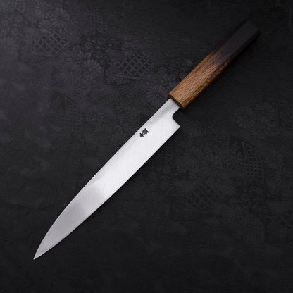 Yanagiba Blue Steel #2 Kurouchi Tsuchime Yaki Urushi Handle 210mm