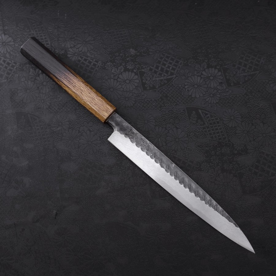 Yanagiba Blue Steel #2 Kurouchi Tsuchime Yaki Urushi Handle 210mm