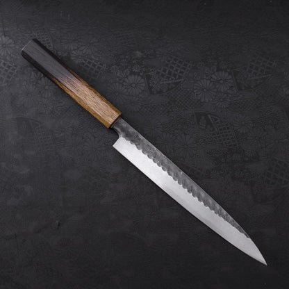 Yanagiba Blue Steel #2 Kurouchi Tsuchime Yaki Urushi Handle 210mm