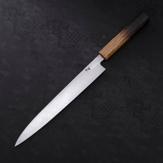 Yanagiba Blue Steel #2 Kurouchi Tsuchime Yaki Urushi Handle 240mm