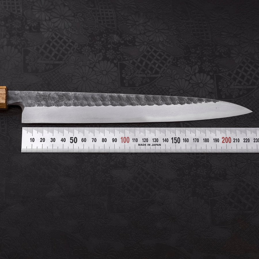 Yanagiba Blue Steel #2 Kurouchi Tsuchime Yaki Urushi Handle 240mm