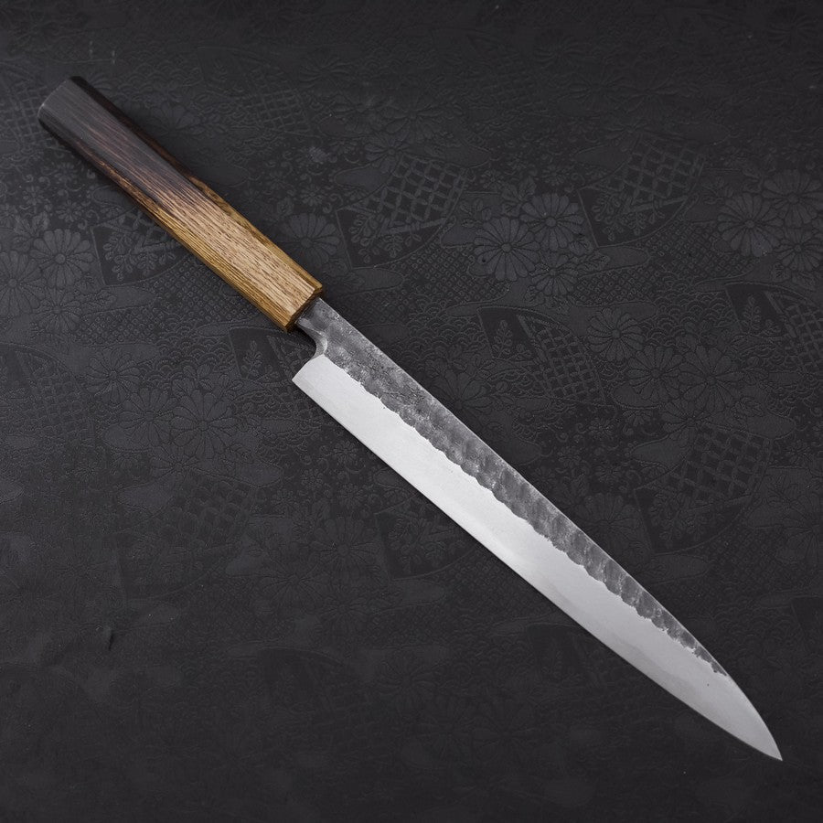 Yanagiba Blue Steel #2 Kurouchi Tsuchime Yaki Urushi Handle 240mm