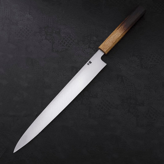 Yanagiba Blue Steel #2 Kurouchi Tsuchime Yaki Urushi Handle 270mm