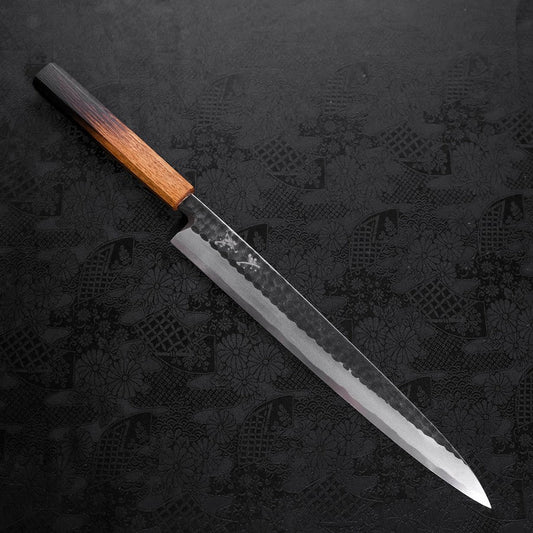 Yanagiba Blue Steel #2 Kurouchi Tsuchime Yaki Urushi Handle 300mm