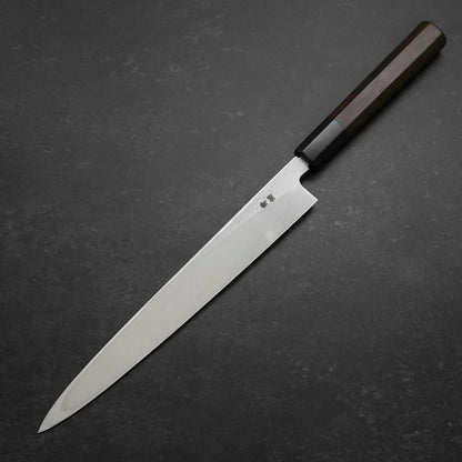 Yanagiba Blue Steel #2 Suminagashi Buffalo Ebony Handle 240mm