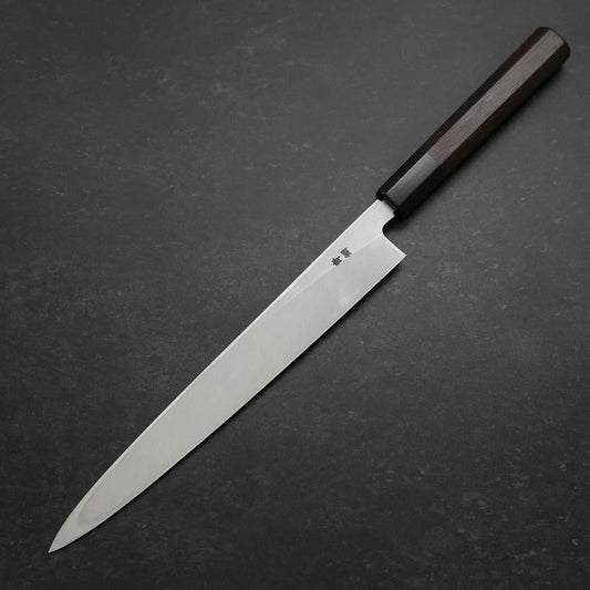 Yanagiba Blue Steel #2 Suminagashi Buffalo Ebony Handle 240mm