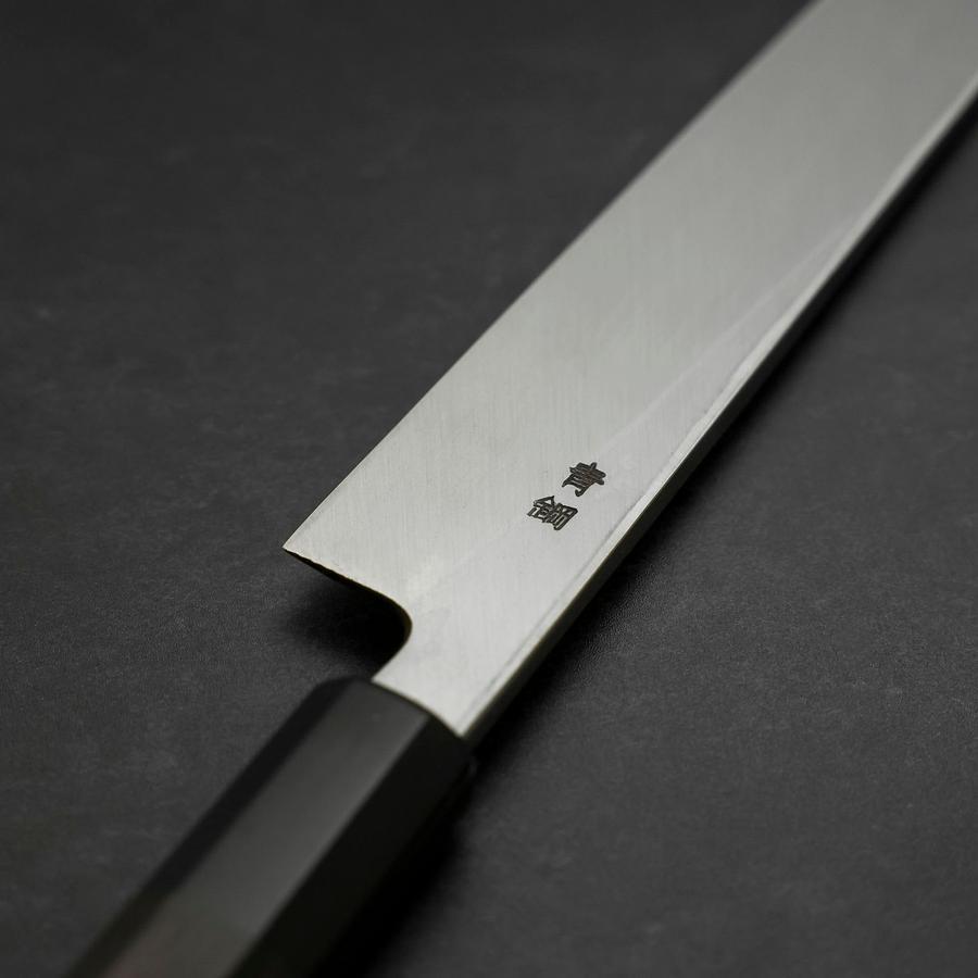 Yanagiba Blue Steel #2 Suminagashi Buffalo Ebony Handle 240mm
