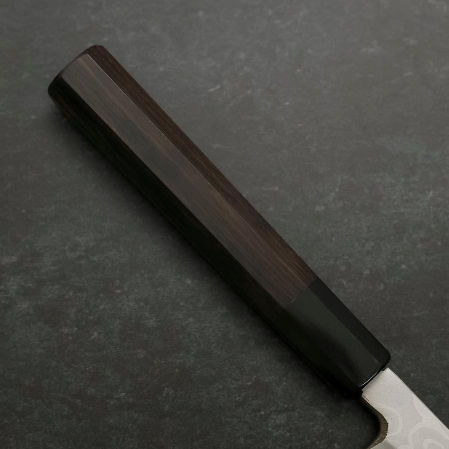 Yanagiba Blue Steel #2 Suminagashi Buffalo Ebony Handle 240mm