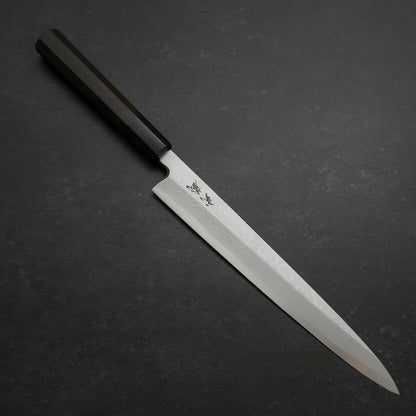 Yanagiba Blue Steel #2 Suminagashi Buffalo Ebony Handle 240mm