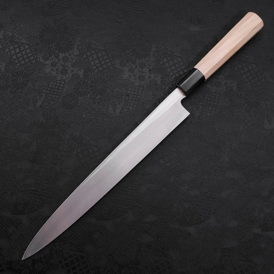 Yanagiba Blue Steel #2 Suminagashi Buffalo Magnolia Handle 260mm