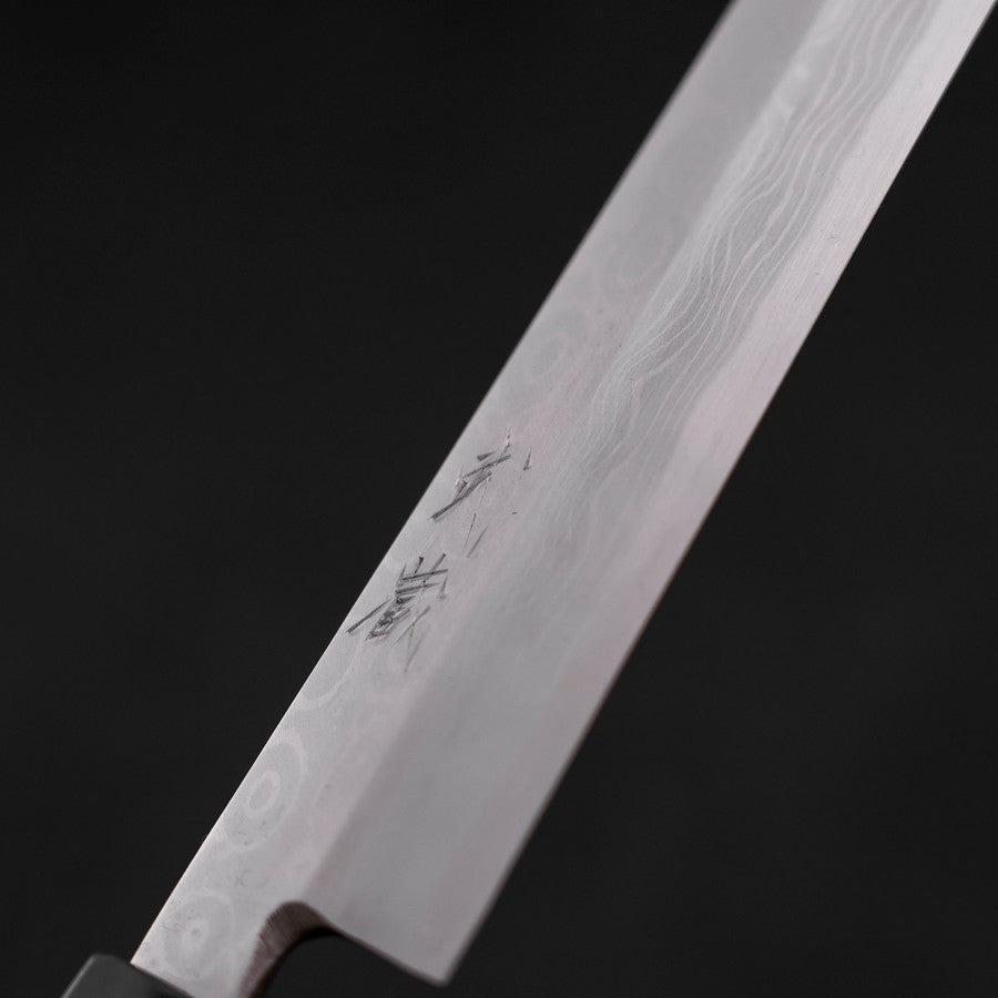 Yanagiba Blue Steel #2 Suminagashi Buffalo Magnolia Handle 260mm