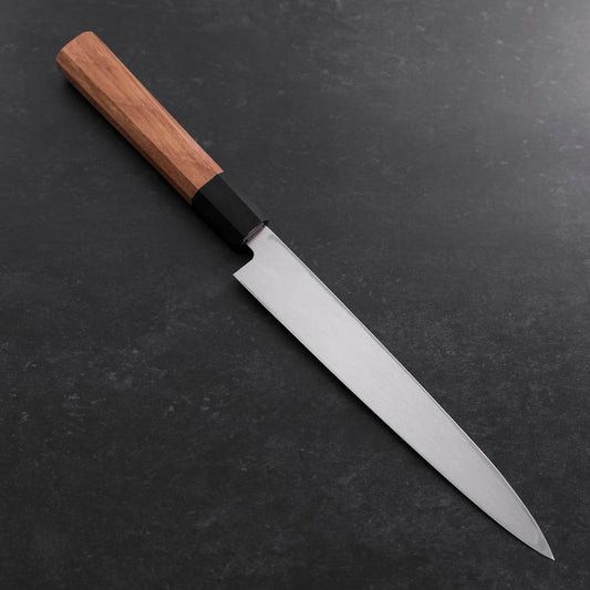 Yanagiba Left Hand AUS-10 Polished Buffalo Teak Handle 210mm
