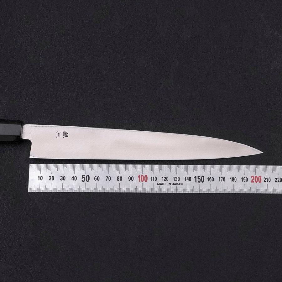 Yanagiba Left -Hand Silver Steel #3 Kasumi Buffalo Ebony Handle 210mm