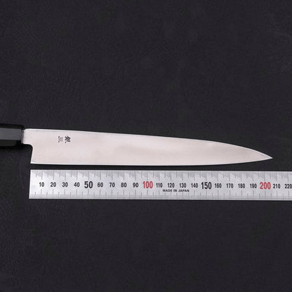 Yanagiba Left -Hand Silver Steel #3 Kasumi Buffalo Ebony Handle 210mm