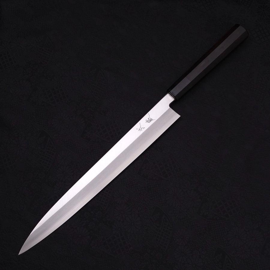 Yanagiba Left -Hand Silver Steel #3 Kasumi Buffalo Ebony Handle 300mm