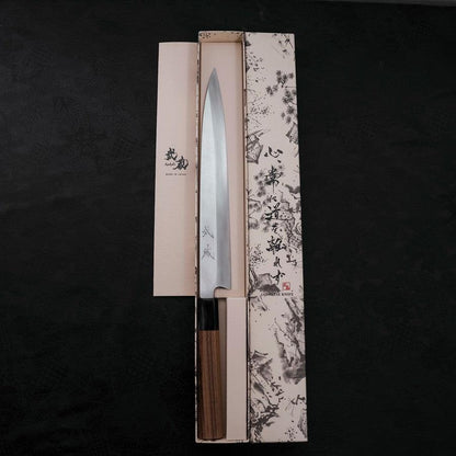 Yanagiba Silver Steel #3 Hon-Kasumi Buffalo Teak Handle 270mm