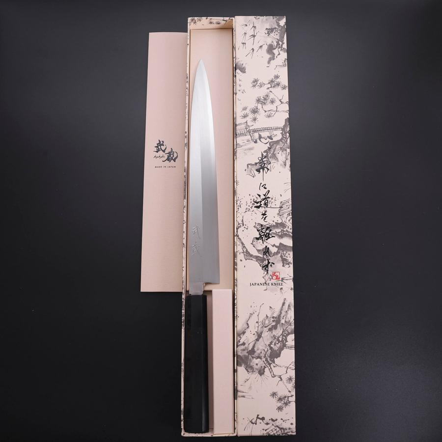Yanagiba Silver Steel #3 Kasumi Buffalo Ebony Handle 270mm