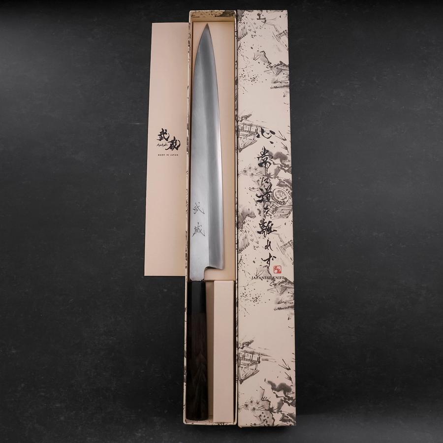 Yanagiba Silver Steel #3 Kasumi Buffalo Ebony Handle 300mm