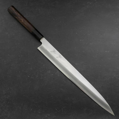 Yanagiba Silver Steel #3 Kasumi Buffalo Ebony Handle 300mm