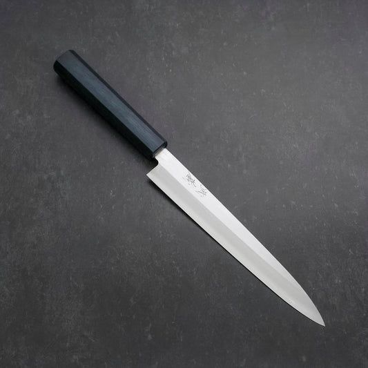 Yanagiba Silver Steel #3 Kasumi Dark Blue Urushi Handle 200mm