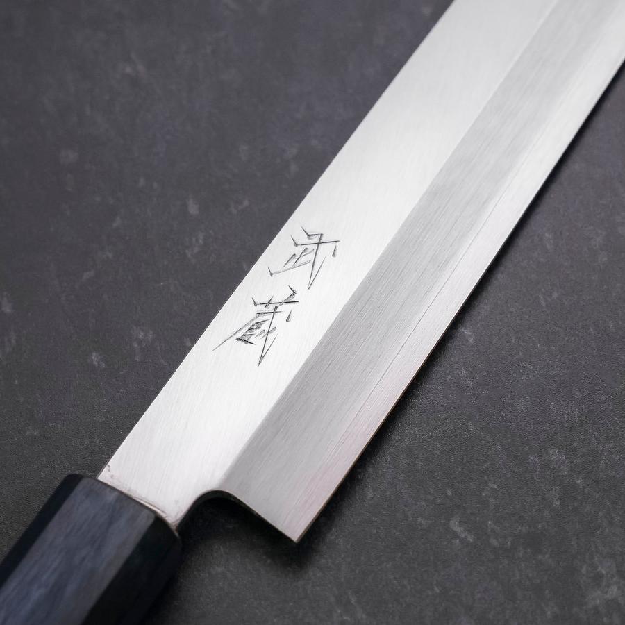 Yanagiba Silver Steel #3 Kasumi Dark Blue Urushi Handle 260mm