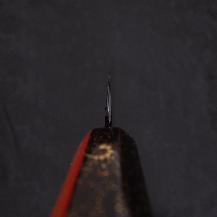 Yanagiba White Steel #2 Black Mirror Moon-Fuji Water Honyaki Urushi Handle With Urushi Sheath 330mm