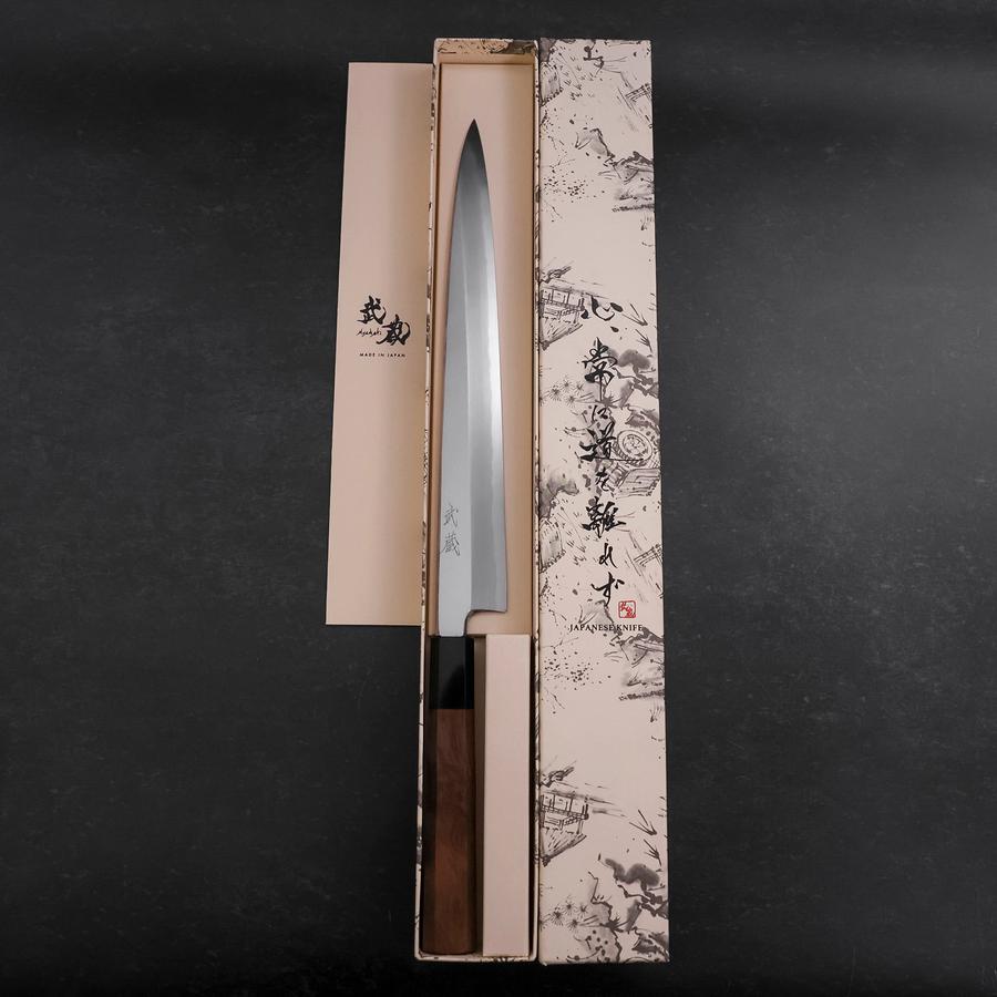 Yanagiba White Steel #2 Hon-Kasumi Buffalo Walnut Handle 270mm